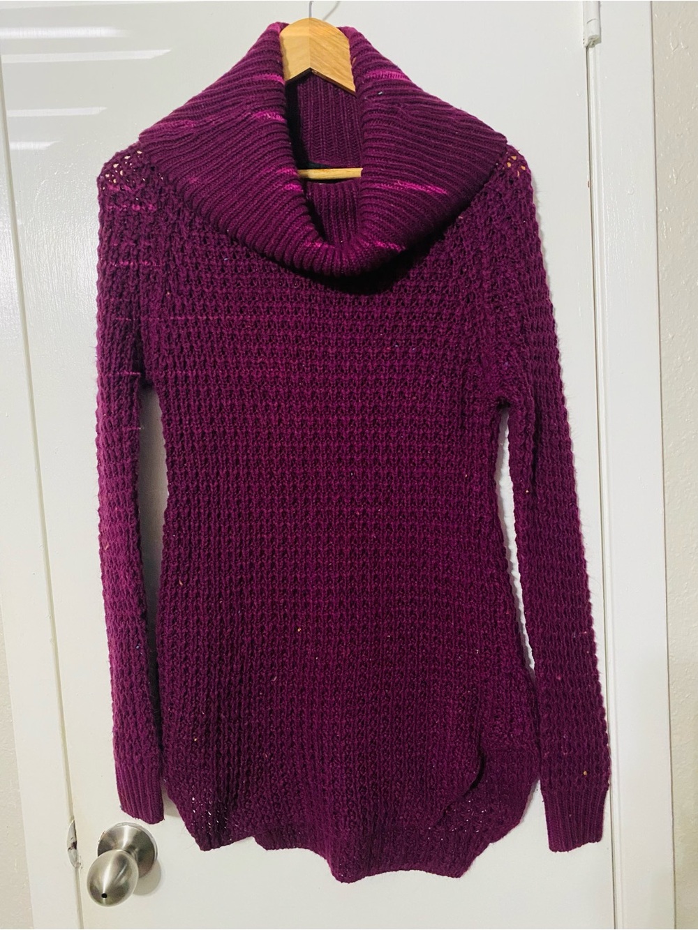 Rue21 Plum Cowl Neck Knit Long Sweater